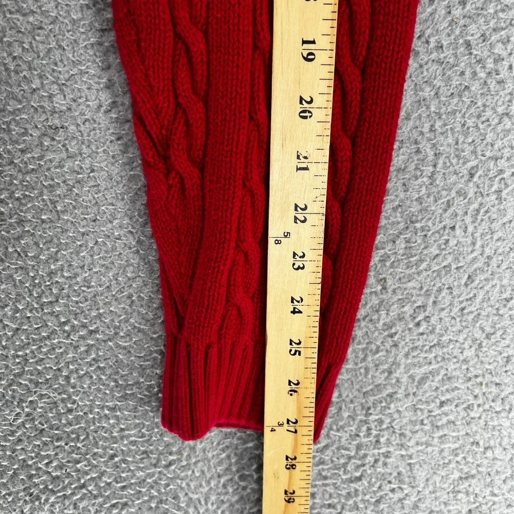Vintage Y2k Chaps Ralph Lauren Men's‎ Red Cotton Cable Knit Pullover Sweater XL